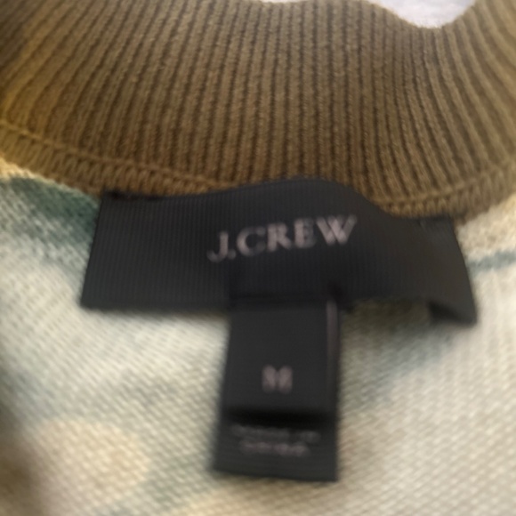 J. CREW Women's Camouflage Full Zip w/Drawstring Wool Blend Sweater  Size M - Picture 4 of 6